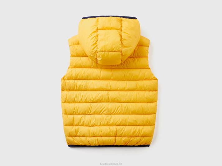 kinderen Benetton gewatteerde jas met capuchon geel 4R624755
