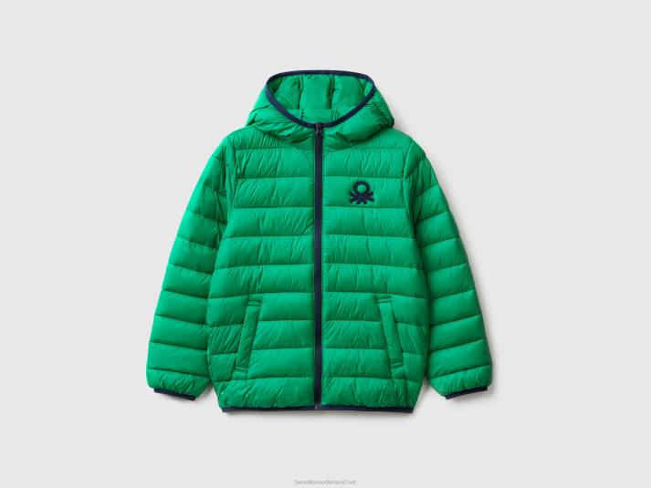 kinderen Benetton gewatteerde jas met capuchon groente 4R621634