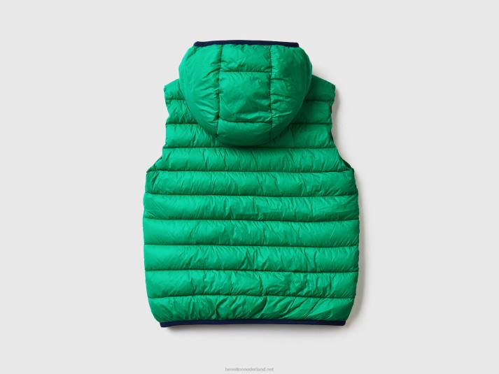 kinderen Benetton gewatteerde jas met capuchon groente 4R621636