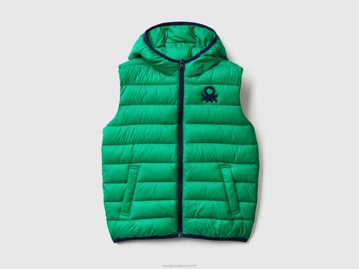 kinderen Benetton gewatteerde jas met capuchon groente 4R624746