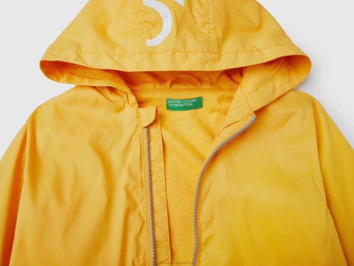 kinderen Benetton lichte jas met capuchon geel 4R621647