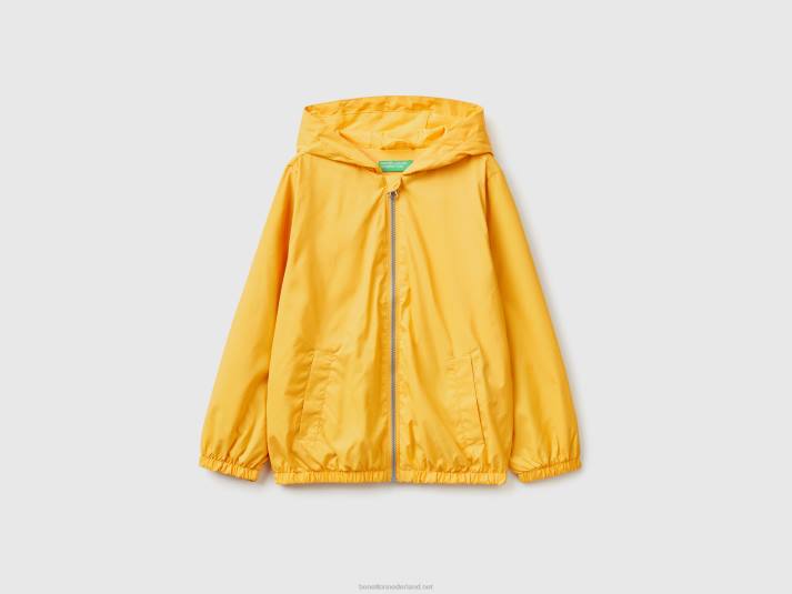 kinderen Benetton lichte jas met capuchon geel 4R624760