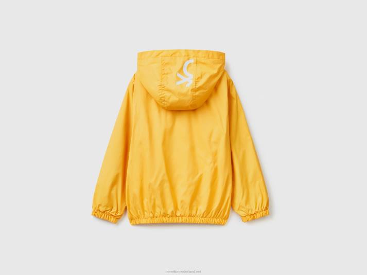 kinderen Benetton lichte jas met capuchon geel 4R624760