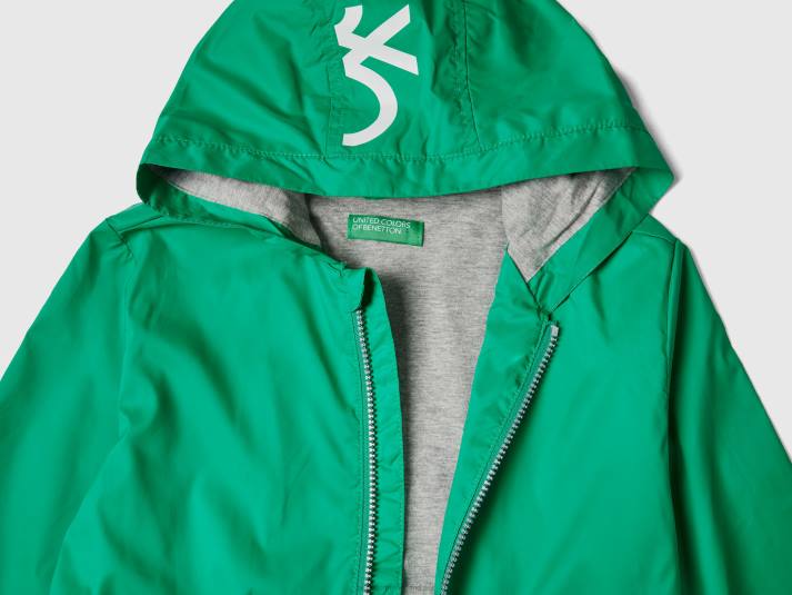 kinderen Benetton lichte jas met capuchon groente 4R621628