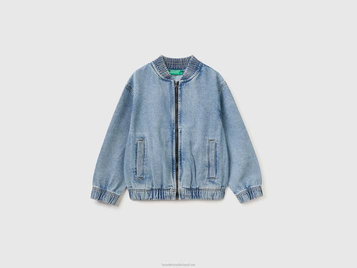 kinderen Benetton lichtgewicht denim bomberjack hemelsblauw 4R621631