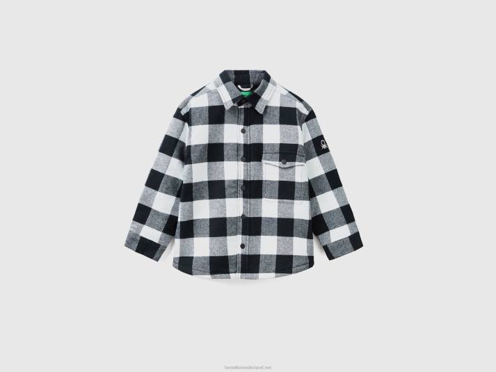 kinderen Benetton oversized geruit overhemdjack veelkleurig 4R624745