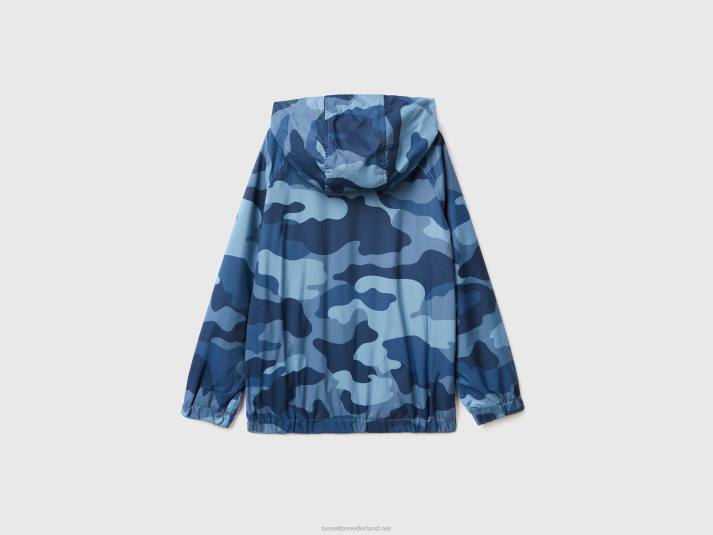 kinderen Benetton "rain defender" jack met patroon blauw 4R624737