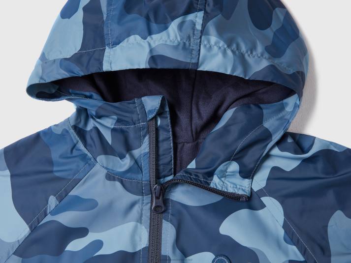 kinderen Benetton "rain defender" jack met patroon blauw 4R624737