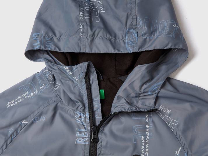 kinderen Benetton "rain defender" jack met patroon grijs 4R621648