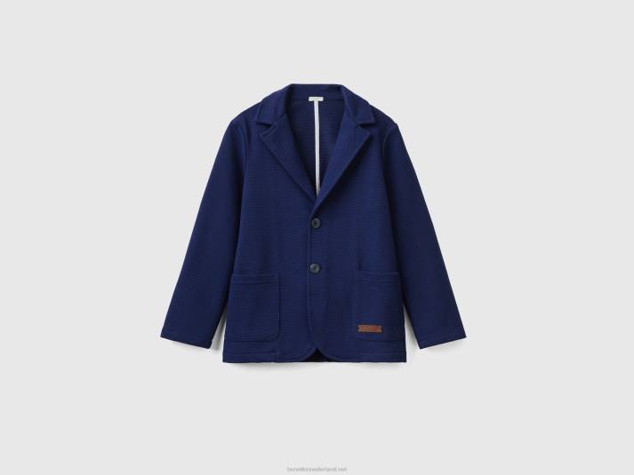 kinderen Benetton sweatblazer met zakken donkerblauw 4R621638