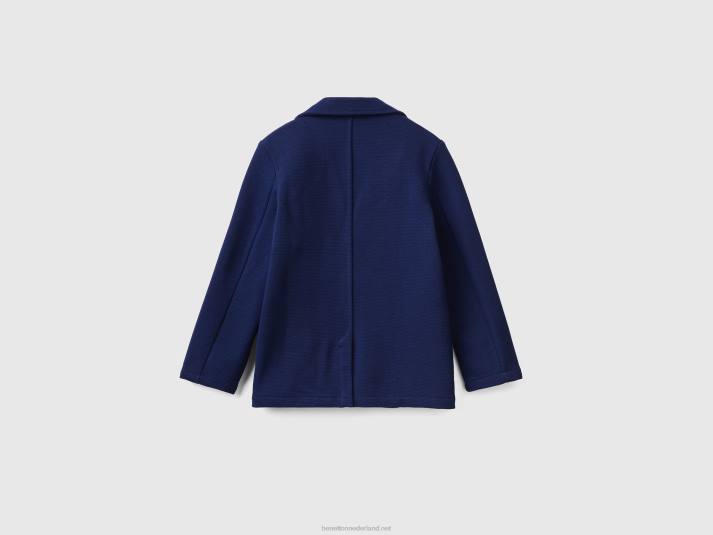 kinderen Benetton sweatblazer met zakken donkerblauw 4R621638