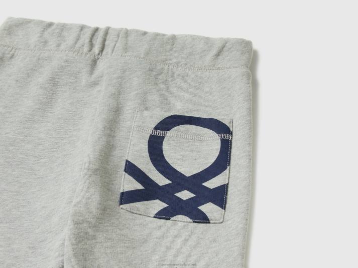 kinderen Benetton Joggingbroek van 100% katoen lichtgrijs 4R621947