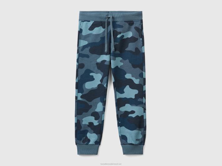 kinderen Benetton camouflage joggingbroek lichtblauw 4R621926