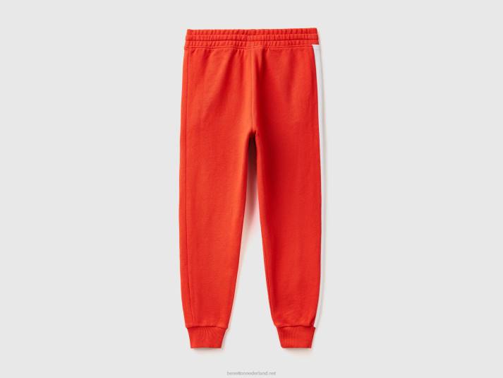 kinderen Benetton joggingbroek met botsende band rood 4R621906