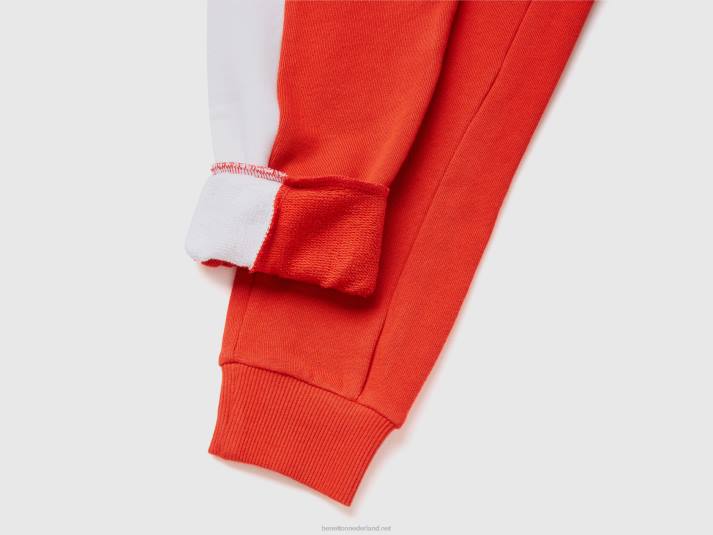 kinderen Benetton joggingbroek met botsende band rood 4R621906