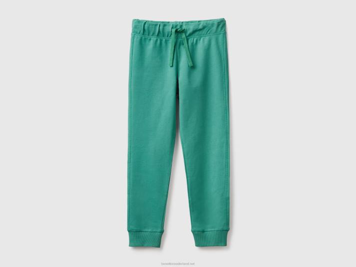 kinderen Benetton joggingbroek met logo donkergroen 4R621939