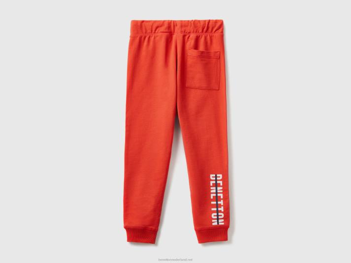 kinderen Benetton joggingbroek met logo rood 4R621927