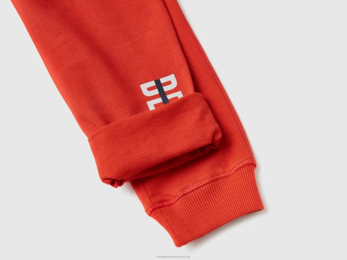 kinderen Benetton joggingbroek met logo rood 4R621927