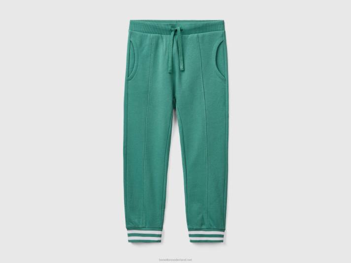 kinderen Benetton joggingbroek met trekkoord donkergroen 4R621916