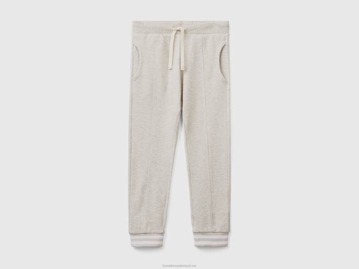 kinderen Benetton joggingbroek met trekkoord lichtgrijs 4R621898