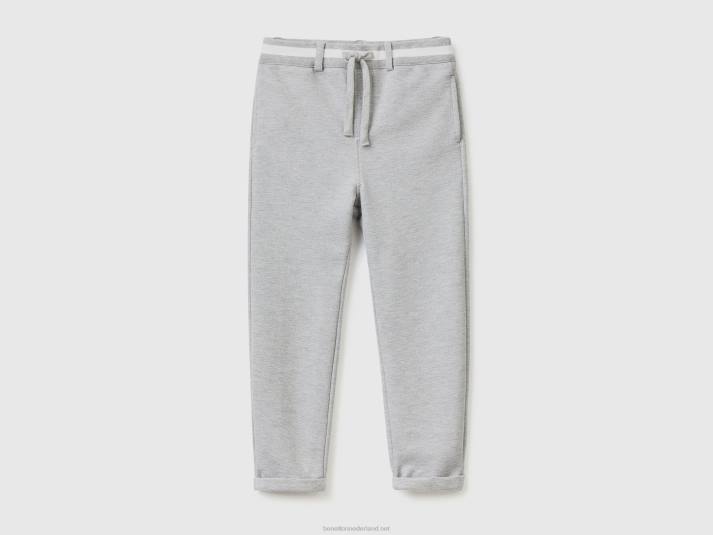kinderen Benetton joggingbroek met trekkoord lichtgrijs 4R621931