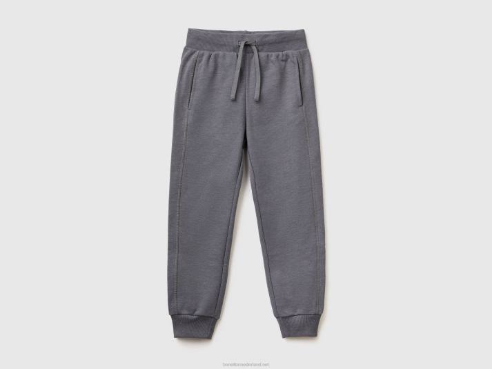kinderen Benetton joggingbroek van gerecyclede stof donkergrijs 4R621937