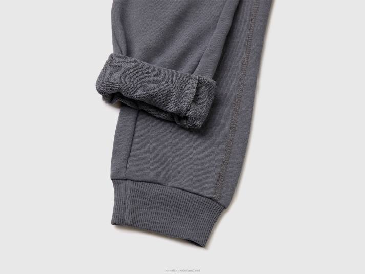 kinderen Benetton joggingbroek van gerecyclede stof donkergrijs 4R621937