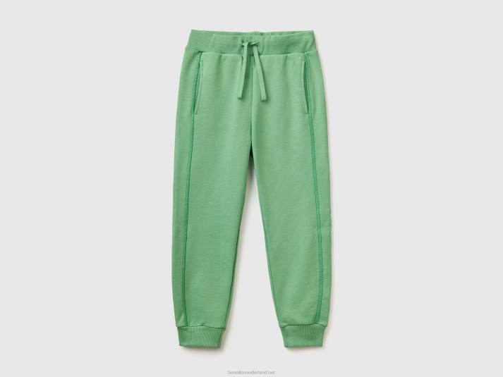 kinderen Benetton joggingbroek van gerecyclede stof licht groen 4R621915