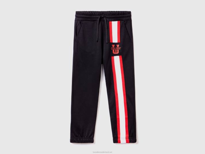 kinderen Benetton joggingbroek van technische stof zwart 4R621909