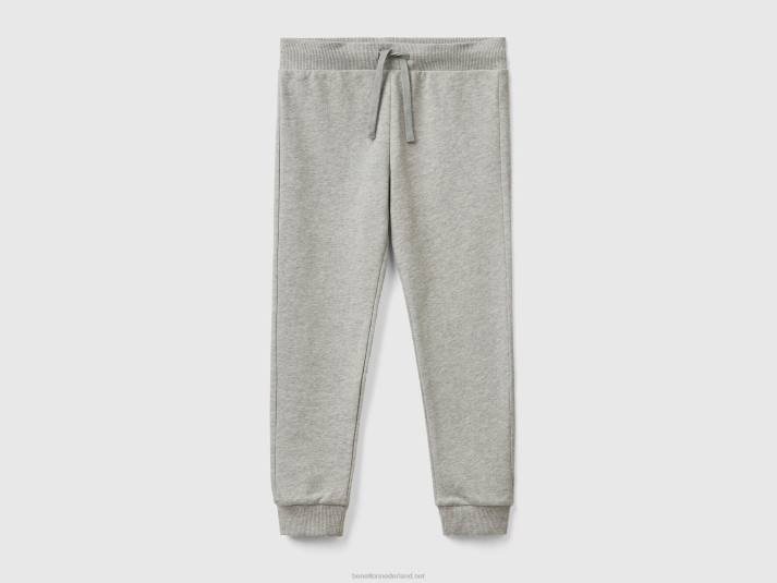 kinderen Benetton sportieve broek met trekkoord lichtgrijs 4R621944