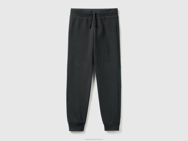 kinderen Benetton sportieve broek met trekkoord zwart 4R621945