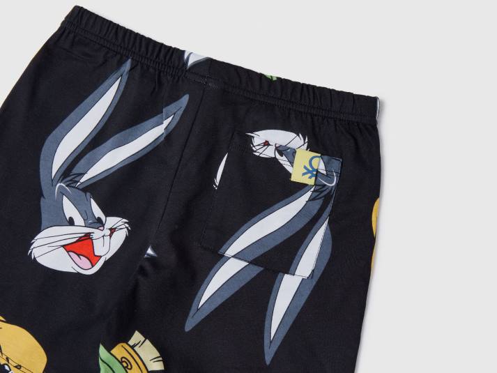 kinderen Benetton korte looney tunes pyjama zwart 4R622035