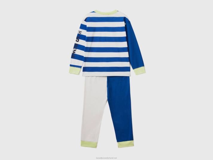 kinderen Benetton lange pyjama van 100% katoen grijs 4R622059