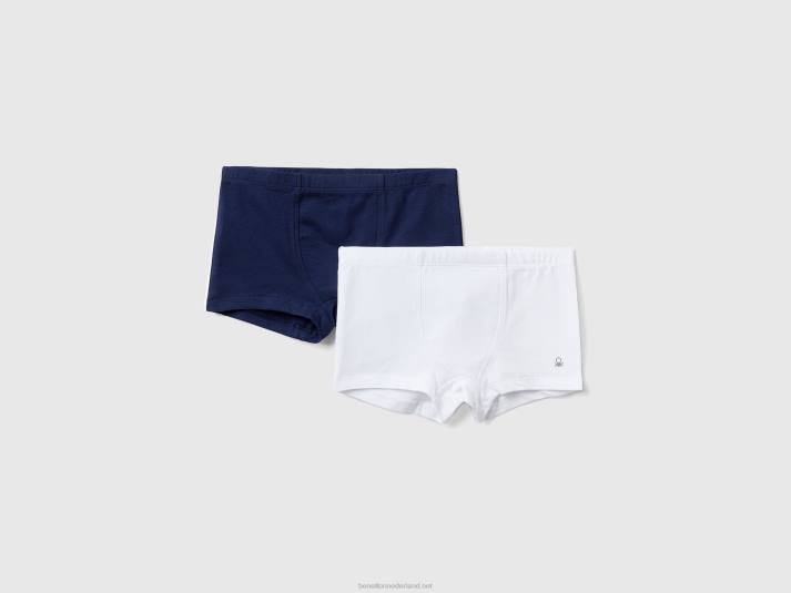 kinderen Benetton twee boxershorts van stretchkatoen donkerblauw 4R624994