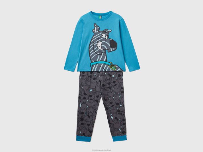 kinderen Benetton warme scooby-doo pyjama hemelsblauw 4R622042