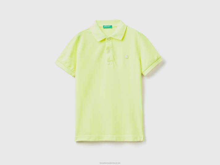 kinderen Benetton neon polo van biologisch katoen Neon Geel 4R621883