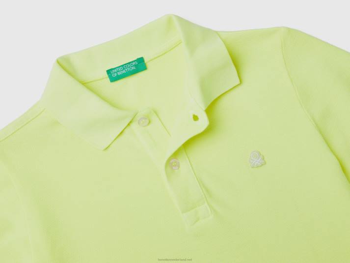 kinderen Benetton neon polo van biologisch katoen Neon Geel 4R621883