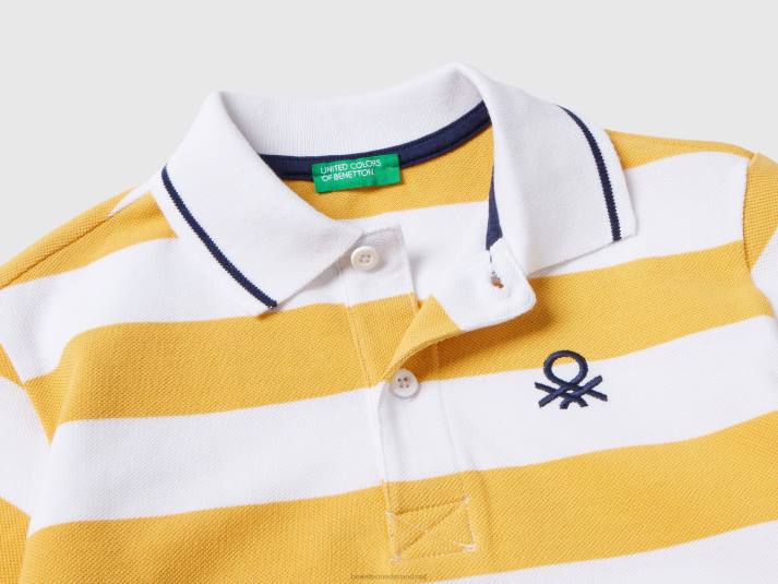 kinderen Benetton polo met korte mouwen en strepen geel 4R624911