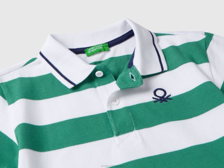 kinderen Benetton polo met korte mouwen en strepen groente 4R621884
