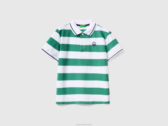 kinderen Benetton polo met korte mouwen en strepen groente 4R624903