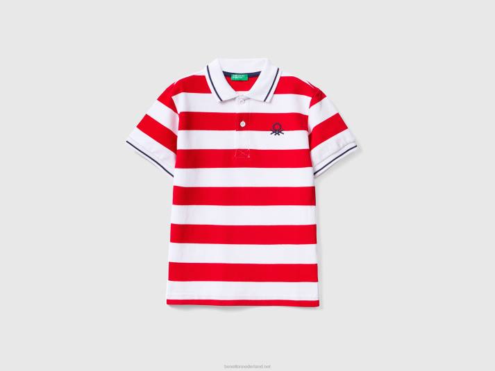 kinderen Benetton polo met korte mouwen en strepen rood 4R624893