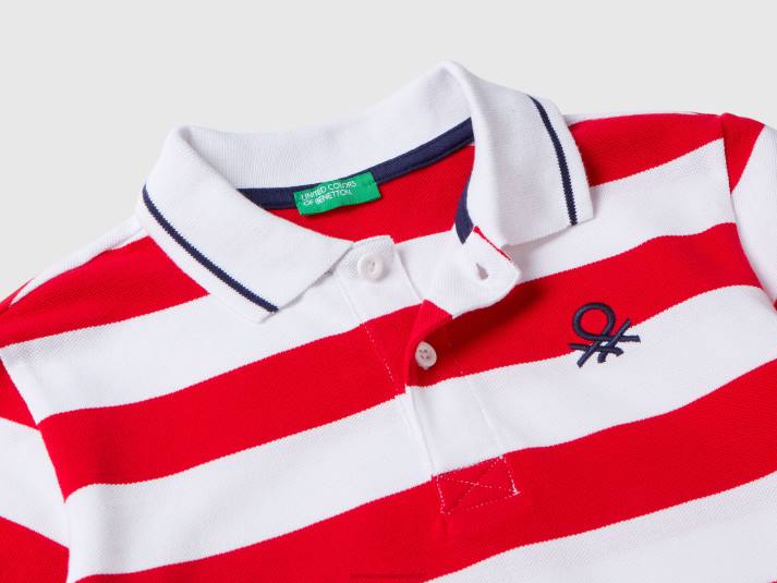kinderen Benetton polo met korte mouwen en strepen rood 4R624893
