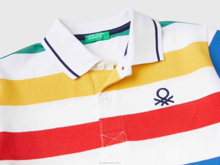 kinderen Benetton polo met korte mouwen en strepen veelkleurig 4R621896