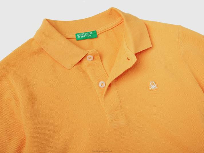 kinderen Benetton slim fit polo van 100% biologisch katoen geel 4R621886
