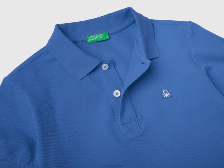 kinderen Benetton slim fit polo van 100% biologisch katoen helderblauw 4R624902