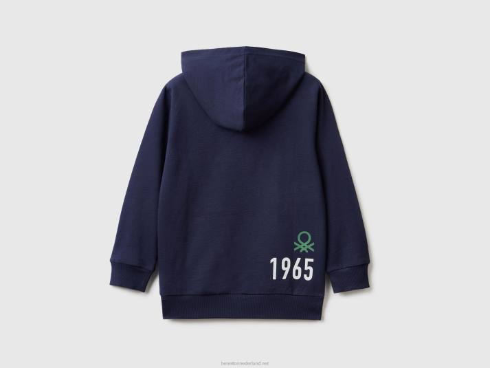 kinderen Benetton Hoodie van 100% katoen donkerblauw 4R624830