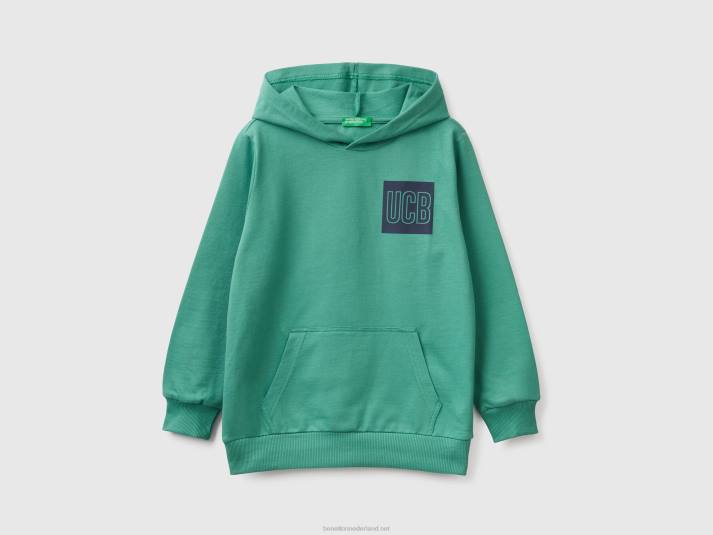 kinderen Benetton Hoodie van 100% katoen donkergroen 4R621844