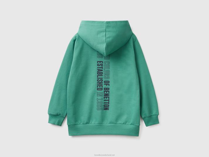 kinderen Benetton Hoodie van 100% katoen donkergroen 4R621844