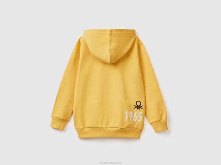 kinderen Benetton Hoodie van 100% katoen geel 4R624856