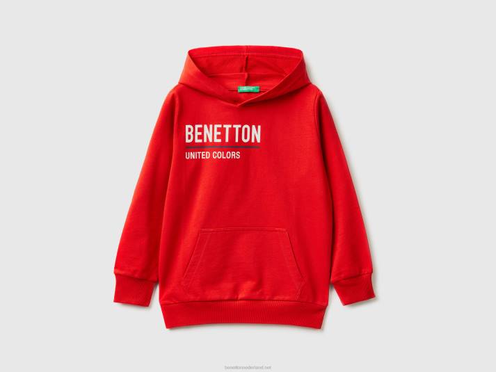 kinderen Benetton Hoodie van 100% katoen rood 4R621833
